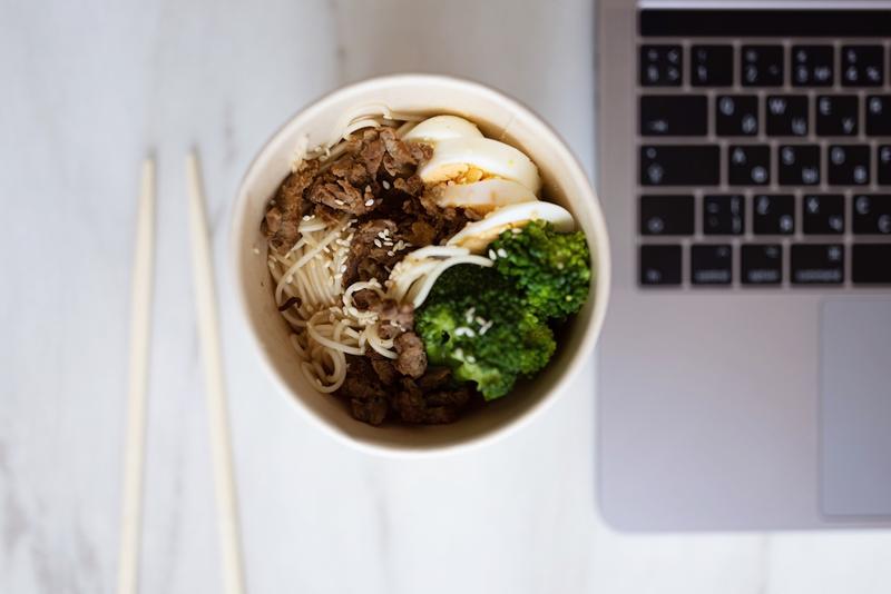 Food on working desk