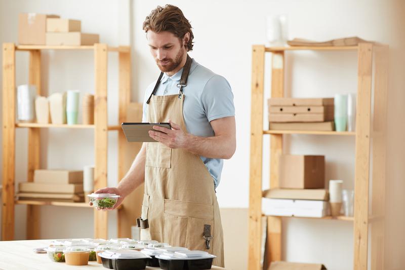 Man making food delivery.